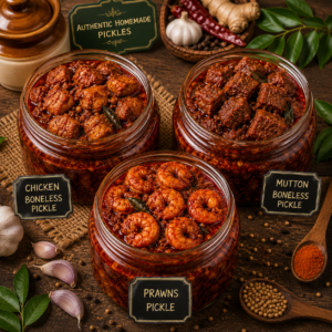 chicken boneless + Mutton Boneless + prawns