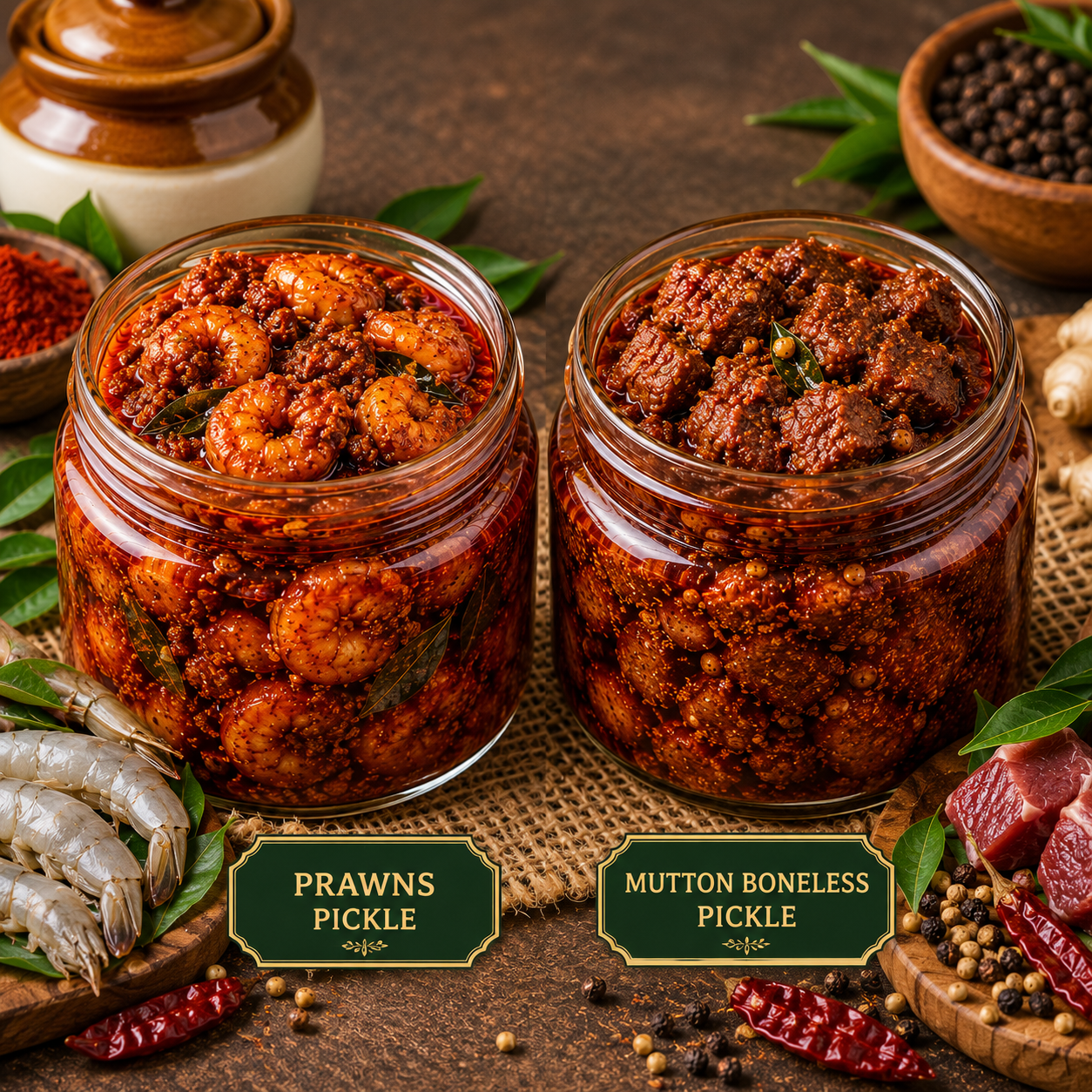 Prawns + Mutton Boneless Pickle